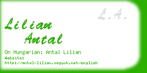 lilian antal business card